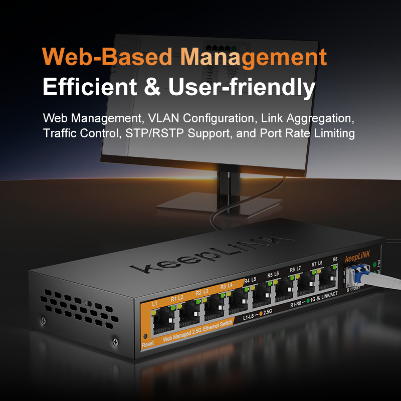 KeepLiNK 2.5Gb Managed Switch  - Sfp+ 10G Managed Switch 8 Port ulasan dan harga