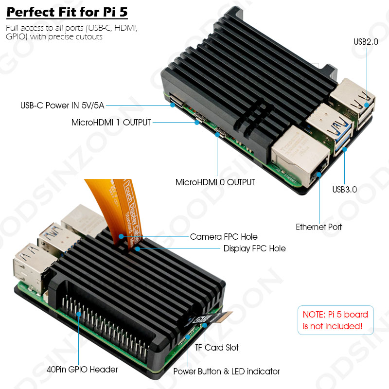 Raspberry Pi 5 Aluminum Armor  - Raspberry Pi 5 8Gb ulasan dan harga