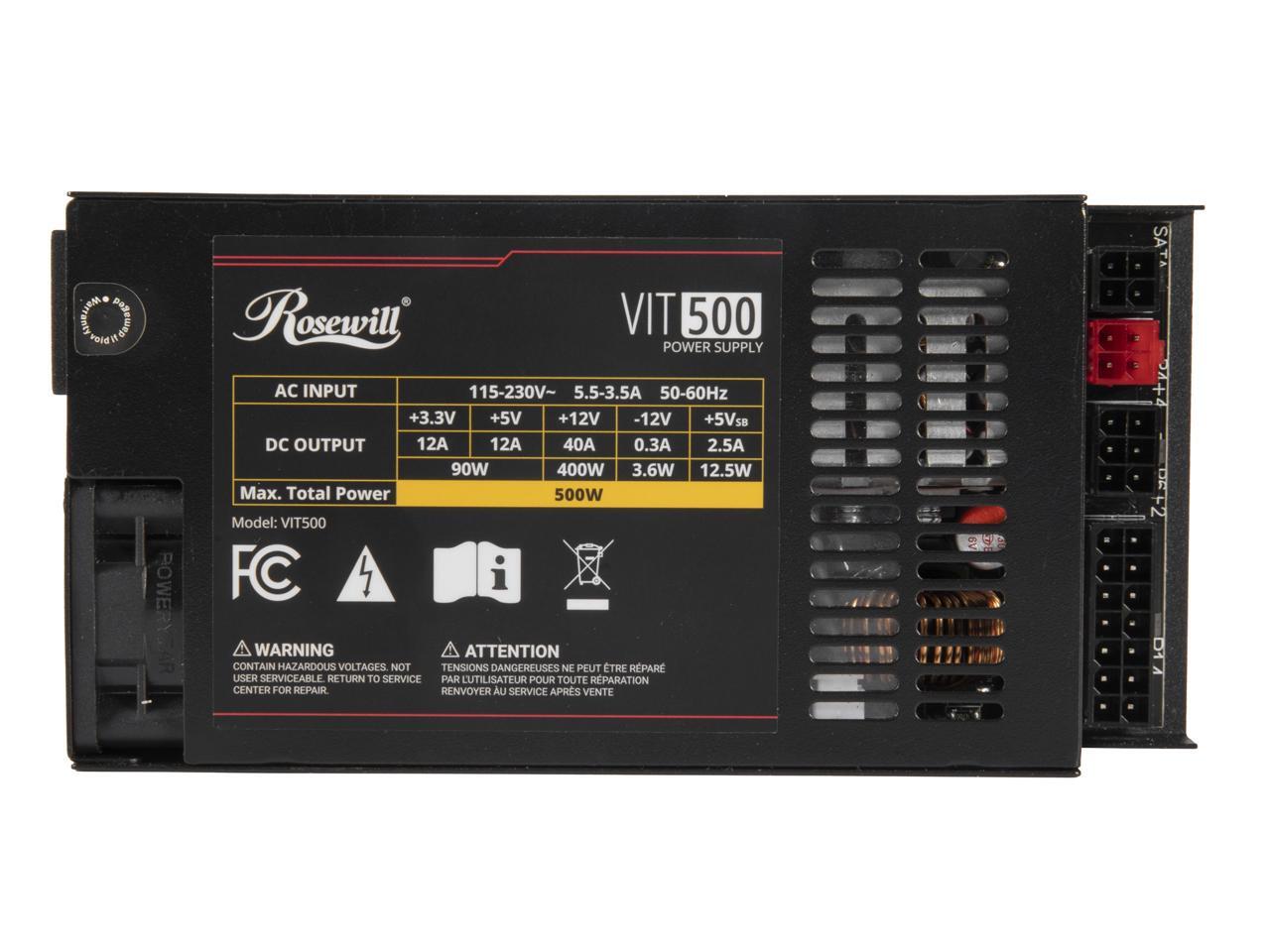 Rosewill VIT 500W, Mini ITX/Fl - Atx Power Supply 1U Flex 500W ulasan dan harga