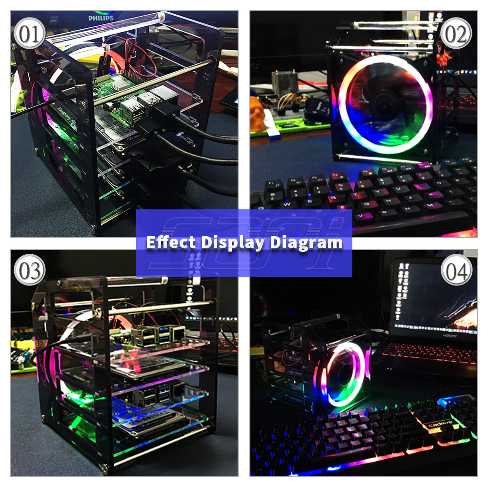 52Pi Rack Tower 4 Layer Acryli - Deskpi Super6C ulasan dan harga