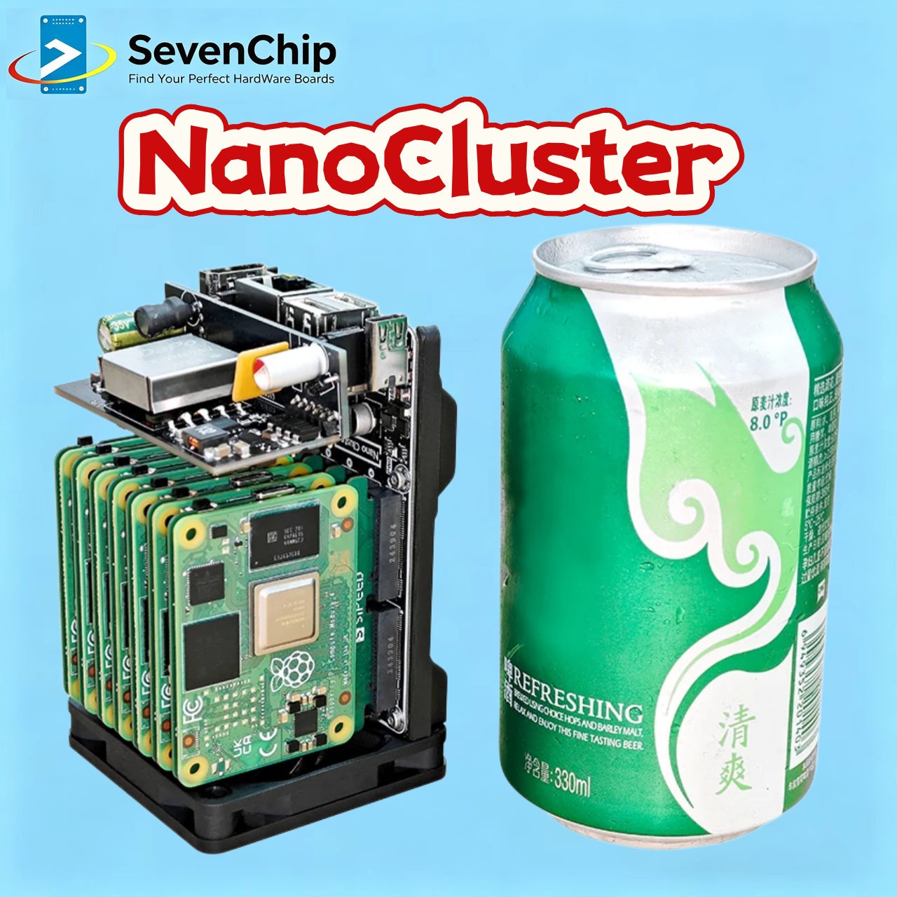 Sipeed NanoCluster 7x CM4/CM5  - Deskpi Super6C ulasan dan harga