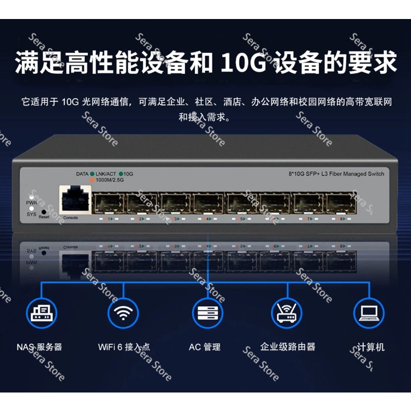 8 Ports Full 10 Gigabit Ethern - Sfp+ 10G Managed Switch 8 Port ulasan dan harga