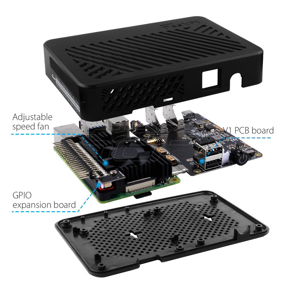 52Pi Raspberry Pi 4 Model B De - Deskpi Super6C ulasan dan harga