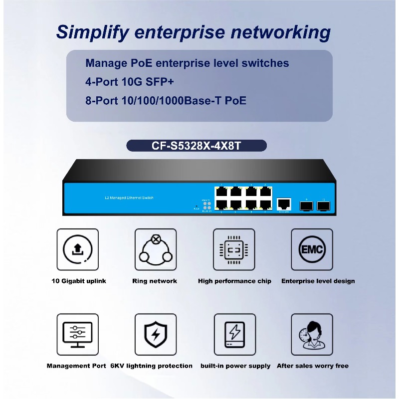 12-Port 8/PoE 4/10G SFP L3 Man - Sfp+ 10G Managed Switch 8 Port ulasan dan harga