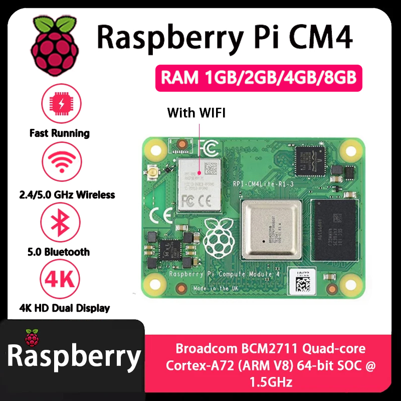 Raspberry Pi CM4 1GB/2GB/4GB/8 - Raspberry Pi Cm4 8Gb Ram 32Gb Emmc Wifi ulasan dan harga